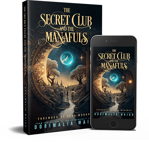 The Secret Club & The Manafuls, by Dorimalia Waiau, shown here in hardback and ebook formats.